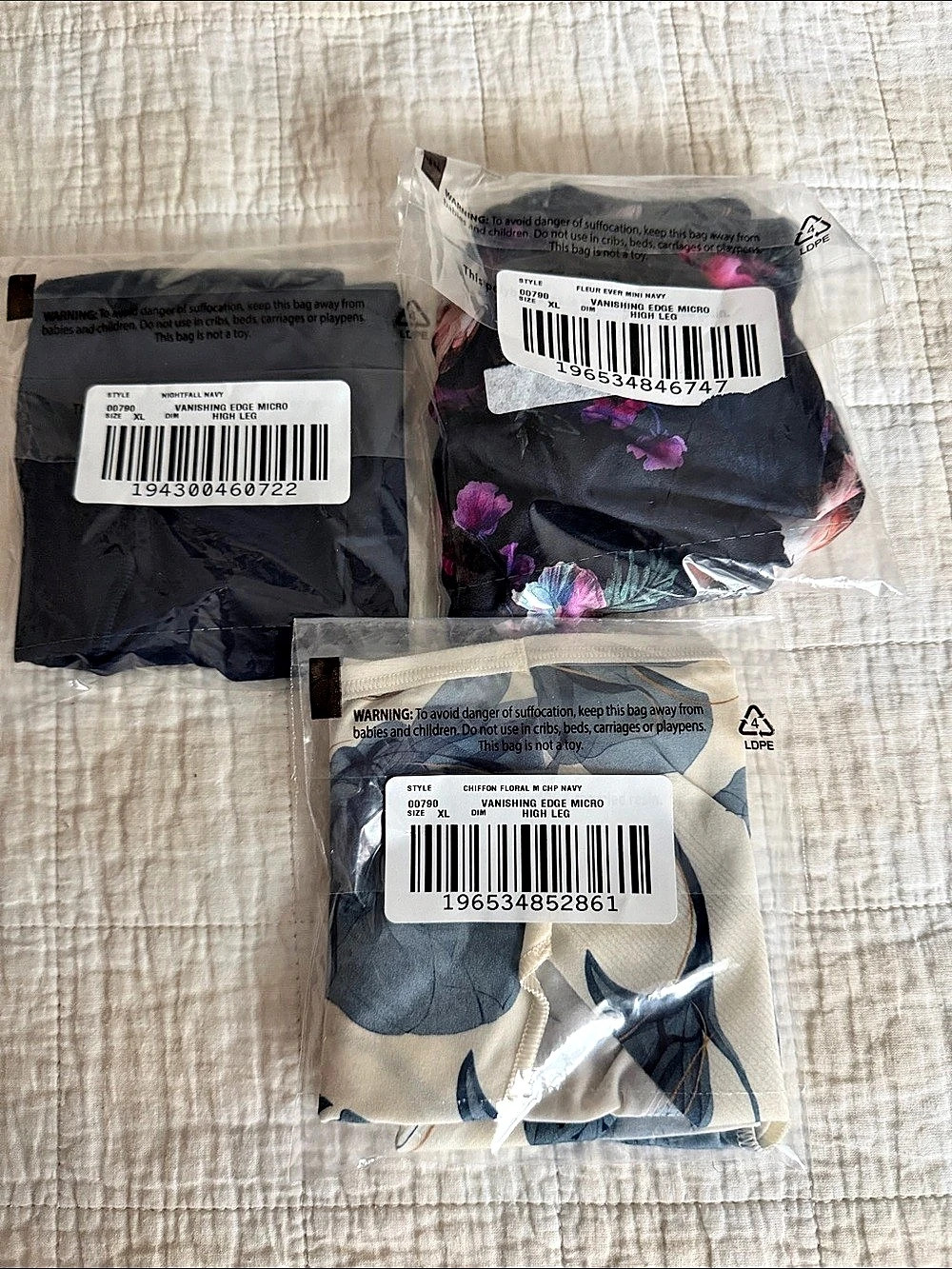 Soma Vanishing Edge Micro High Leg Panty 3-Pack XL NWT